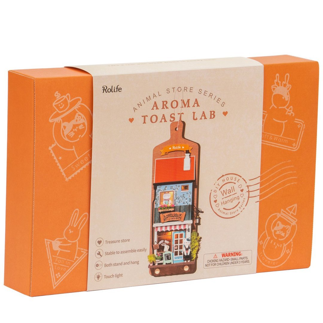 DIY Sleutelrekje Aroma Toast Lab met LED Verlichting, Robotime