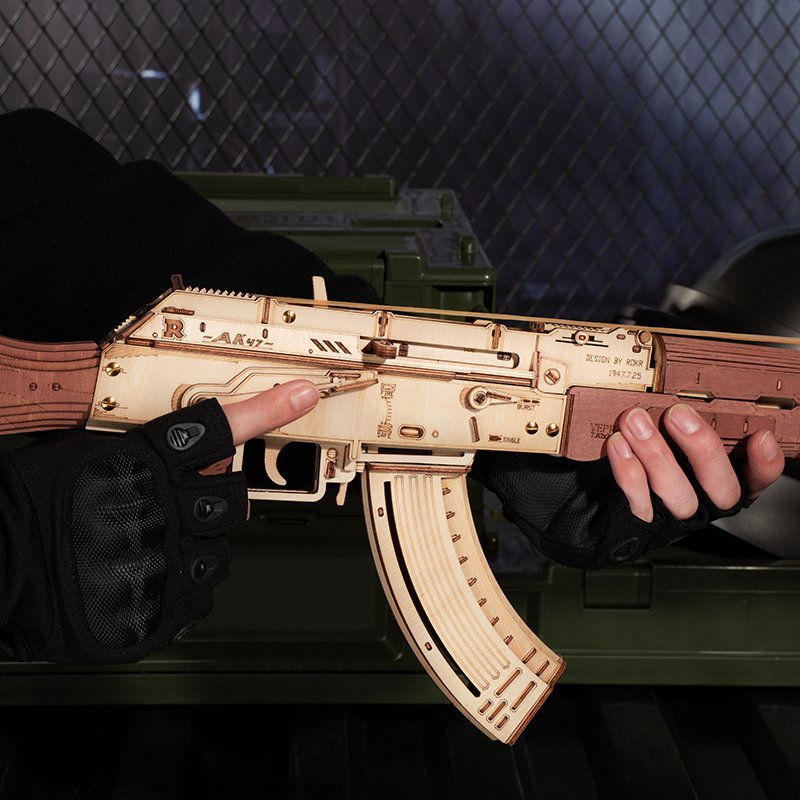 Robotime, 3D Houten Puzzel AK-47 Assault Rifle