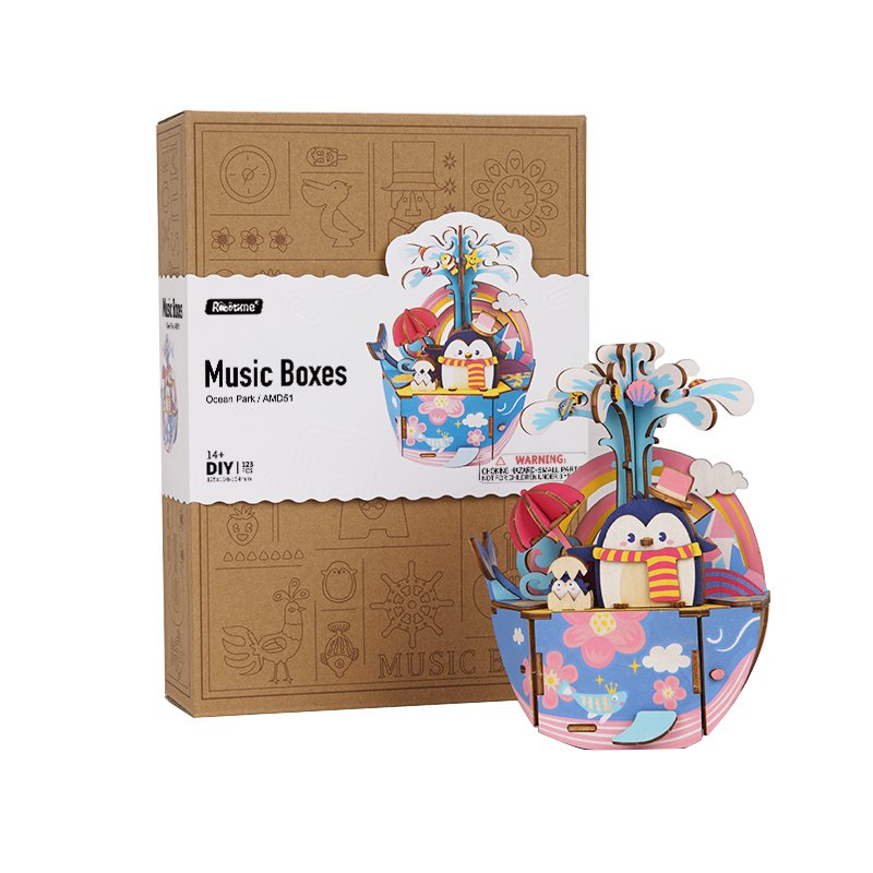 Muziekdoos Hout DIY 3D Puzzel Ocean Park, Robotime