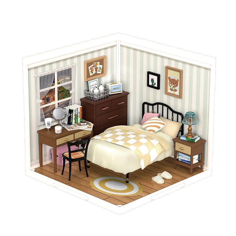 Robotime, DIY Huisje Super Creator Sweet Dream Bedroom, DW009, 16,3x16,3x15,2cm