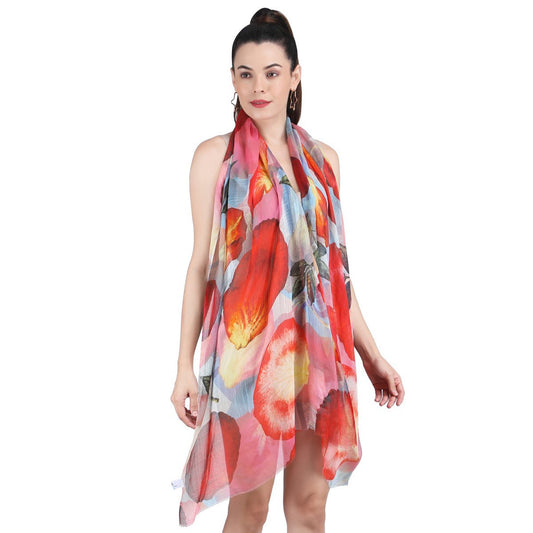 Prachtige Zijden Sjaal Dames Roses