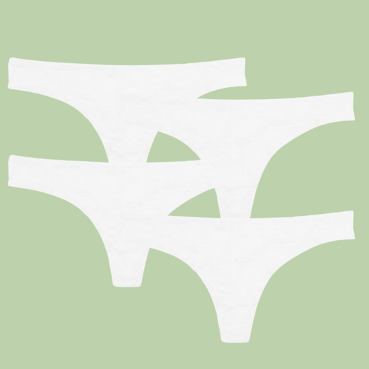 green-goose Bamboe Dames String - 4 Stuks - Wit - 95% Bamboe