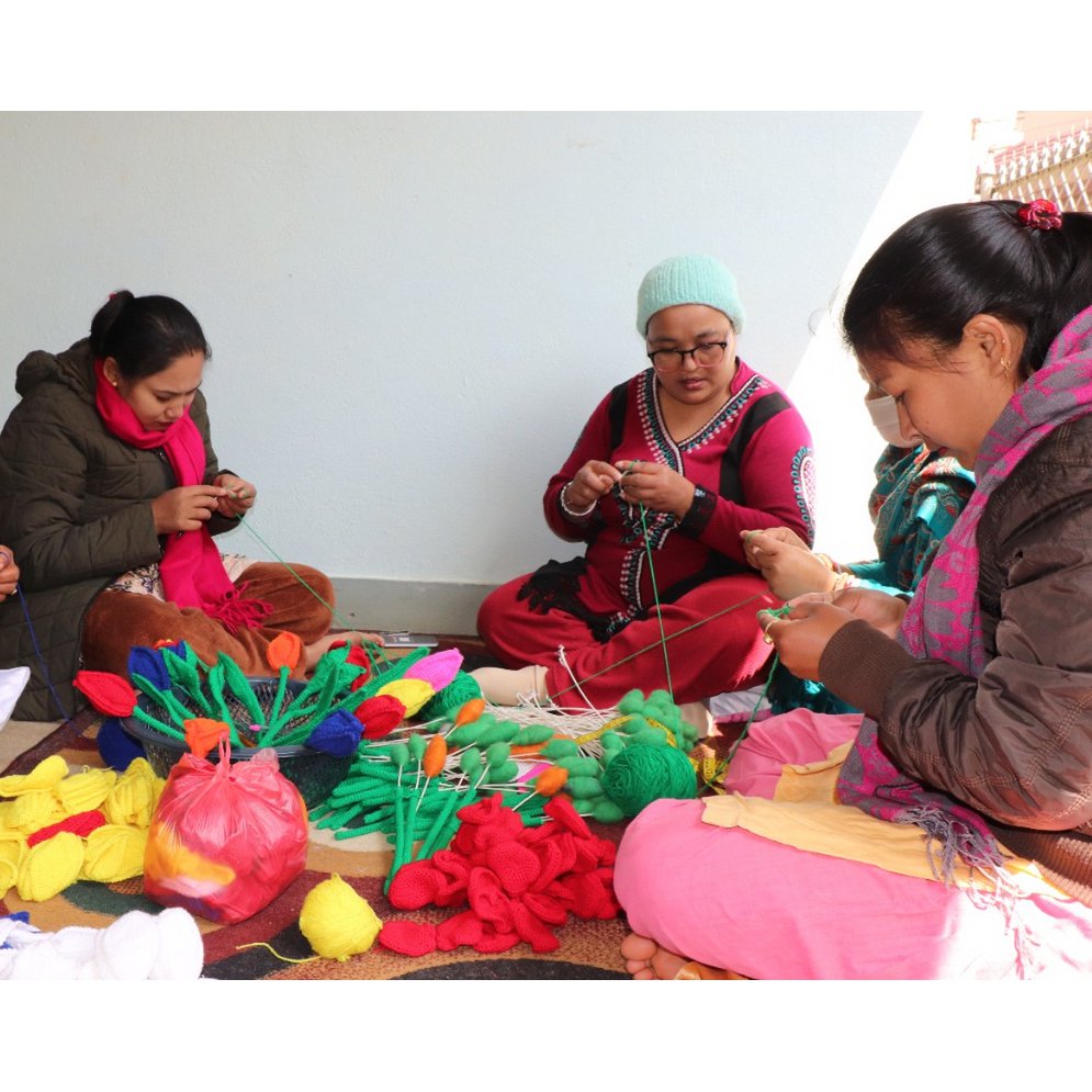 Luna-Leena tulp Hollands boeket veelkleurig - Zachte wol - Handgehaakt in Nepal
