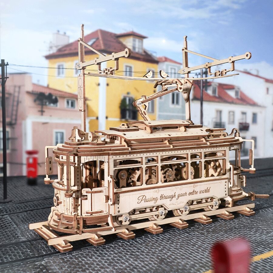 Robotime, Houten Puzzel 3D Classic City Tram, LK801, 24,7x16,5x28,7cm