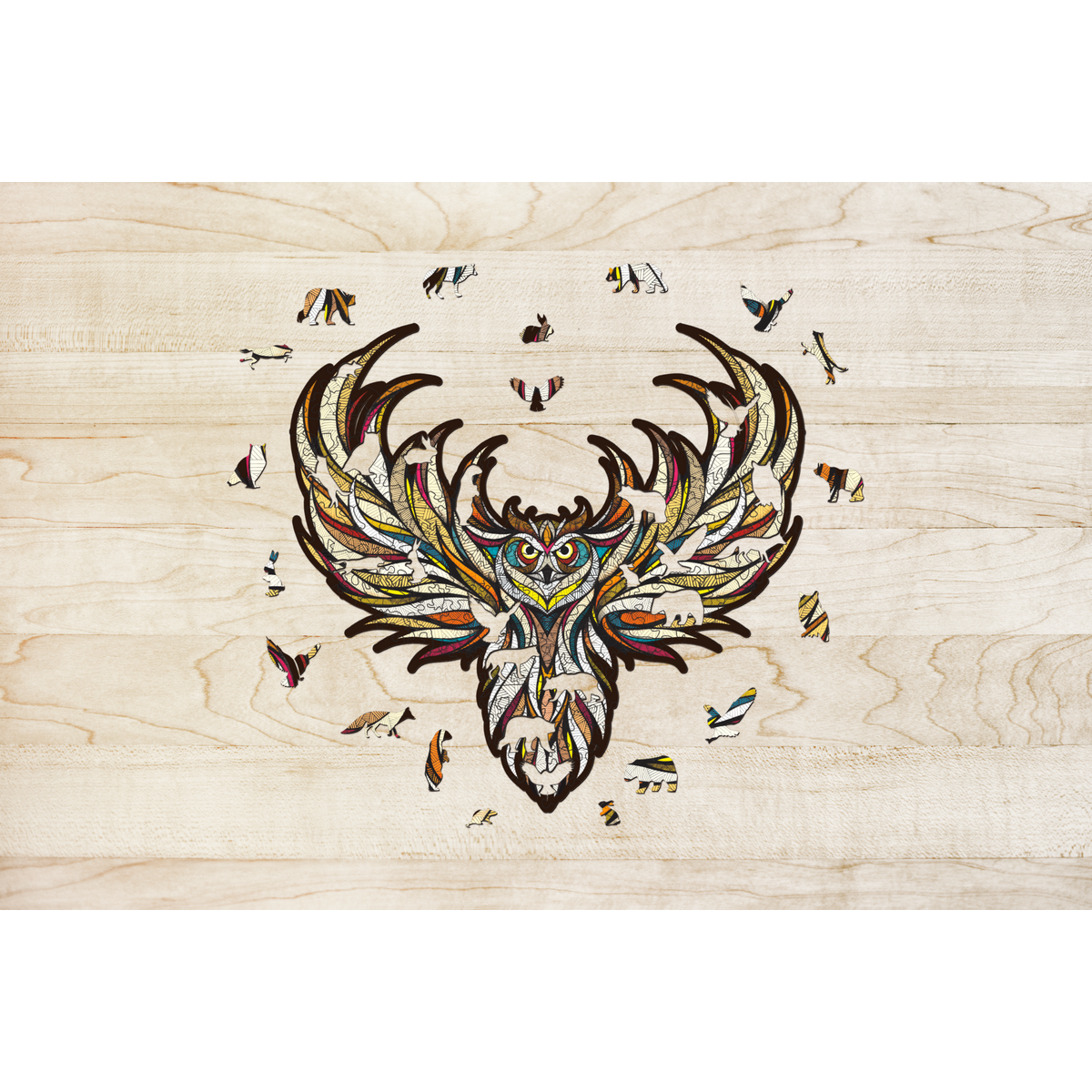 Eco Wood Art (EWA) Houten Legpuzzel Uil/ Owl Size M