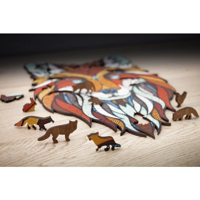 Eco Wood Art (EWA) Houten Legpuzzel Vos/ Fox Size L, Houten Doos