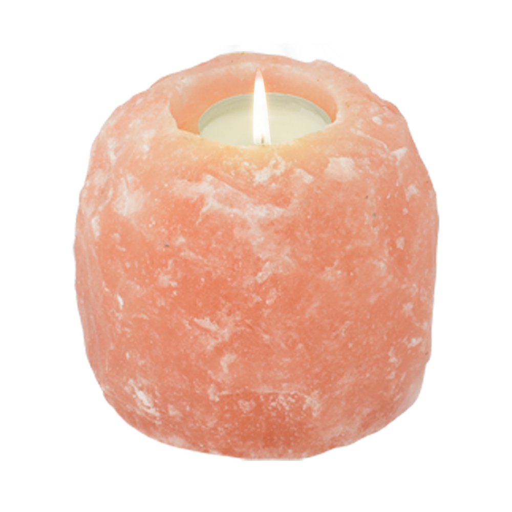 Waxinehouder Himalaya Zout, Rond, Himalaya Salt Dreams, 1100 gr, Ø 9 cm
