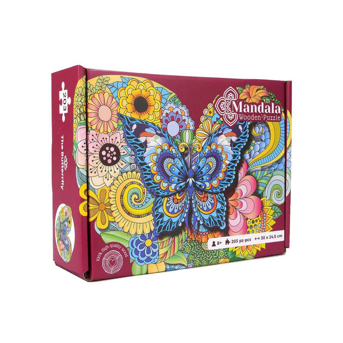 Logica Giochi Mandala Houten Legpuzzel Vlinder/ Butterfly in Hart