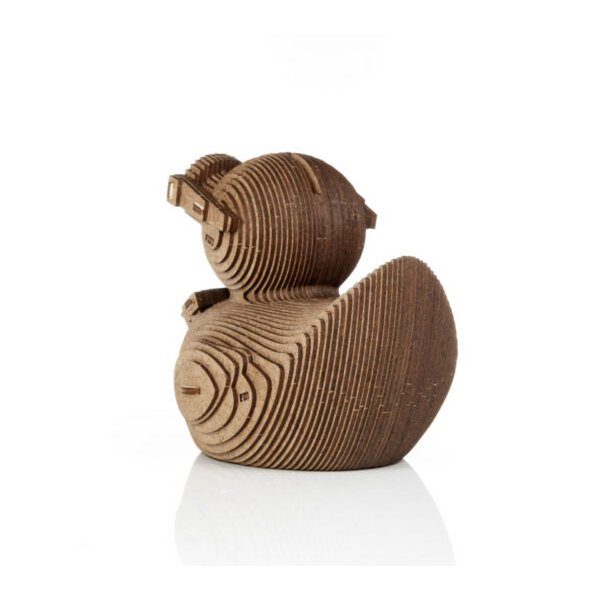 Eco Wood Art (EWA) 3D Houten Bouwset Spaarpot Eend/Duck, 3816, 12,7x10,7x12,8cm