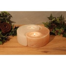 Himalaya Salt Dreams Yin Yang Theelichthouder Himalaya zout rond, 5 cm doorsnede