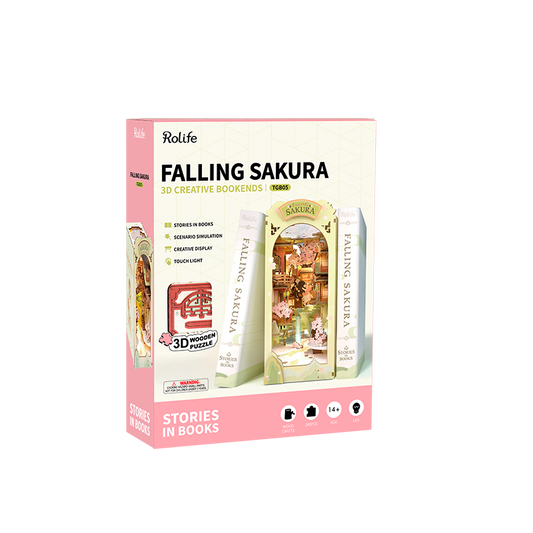 Robotime, DIY Book Nook Boekensteun Falling Sakura