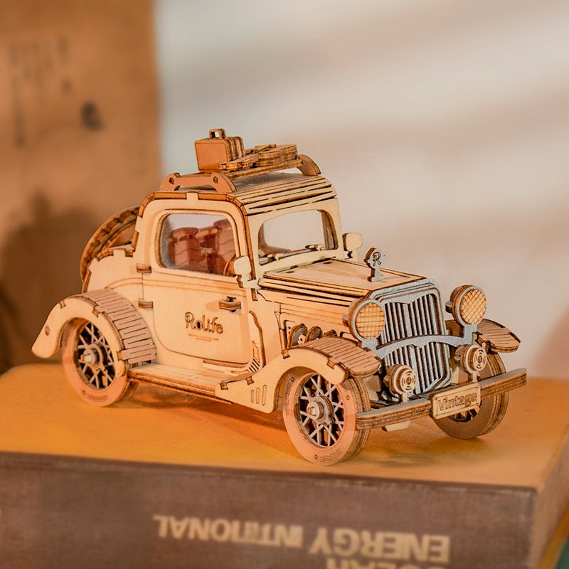 Robotime, 3D Houten Puzzel Vintage Car