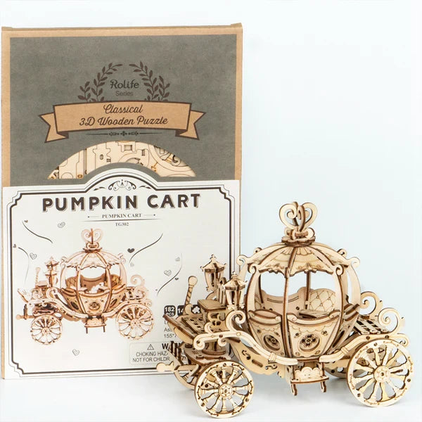 Robotime, 3D Houten Puzzel Pumpkin Cart