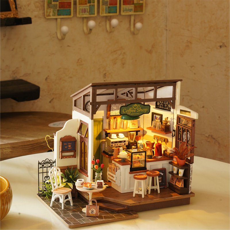 Robotime, DIY Huisje Slow Life Café met LED verlichting