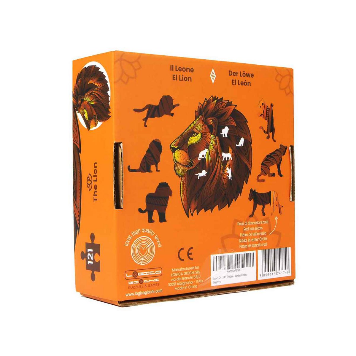 Logica Giochi Mandala Houten Legpuzzel Leeuw/ Lion, 24,7x28,5cm