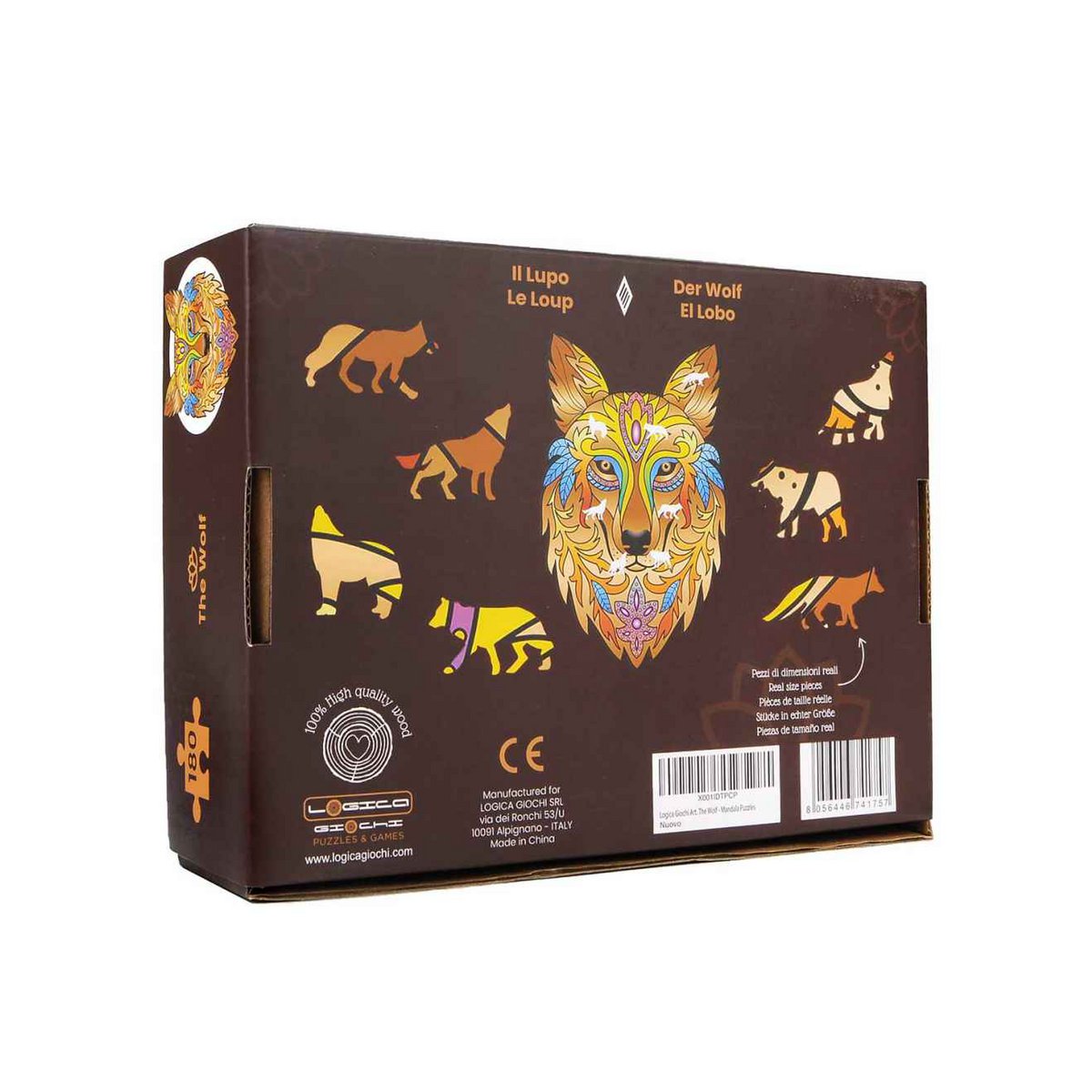 Logica Giochi Mandala Houten Legpuzzel Wolf, LG1757, 26,2x40 cm