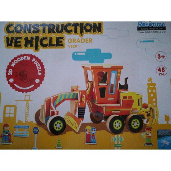 Robotime 3D Houten puzzel bouwvoertuig