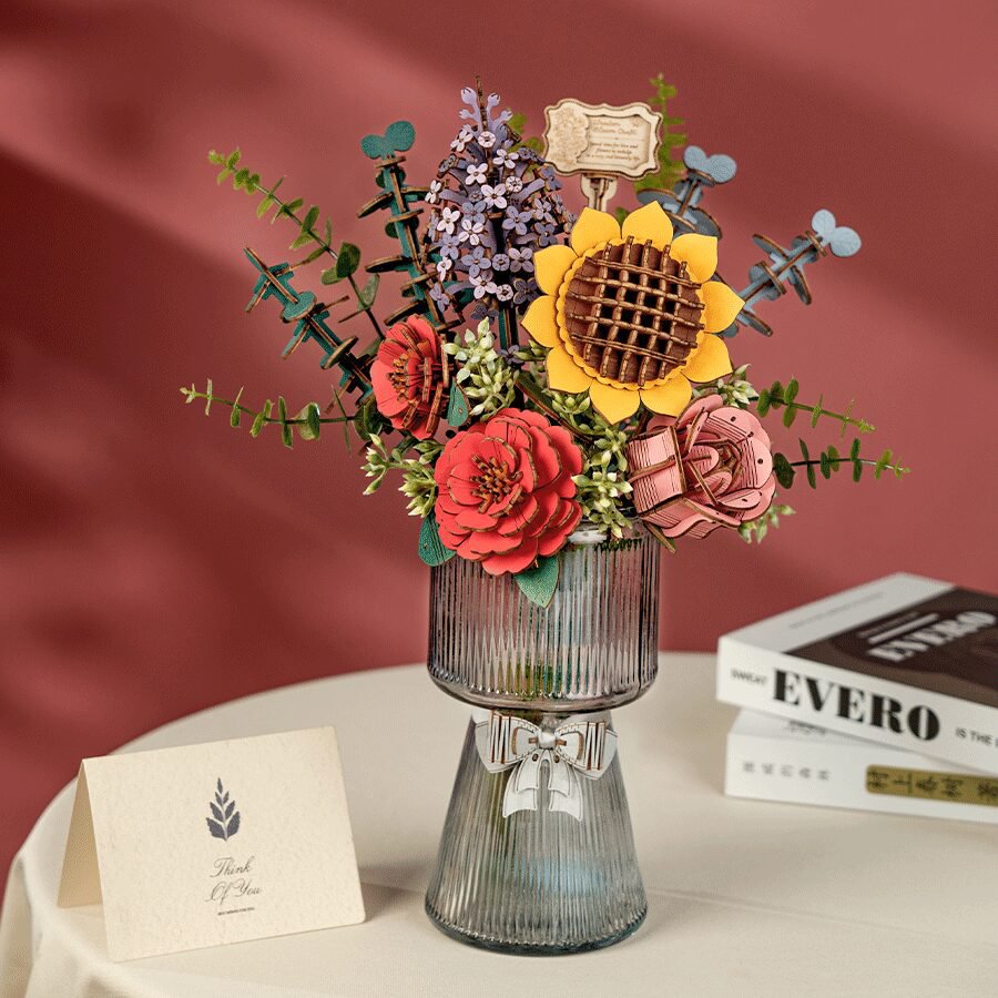 Robotime, DIY Houten Bloemenboeket/Flower Bouquet, TW01H,