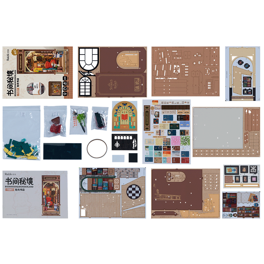 Robotime, DIY Book Nook Boekensteun Shakespeare's, TGB07, 20x11,5x22cm