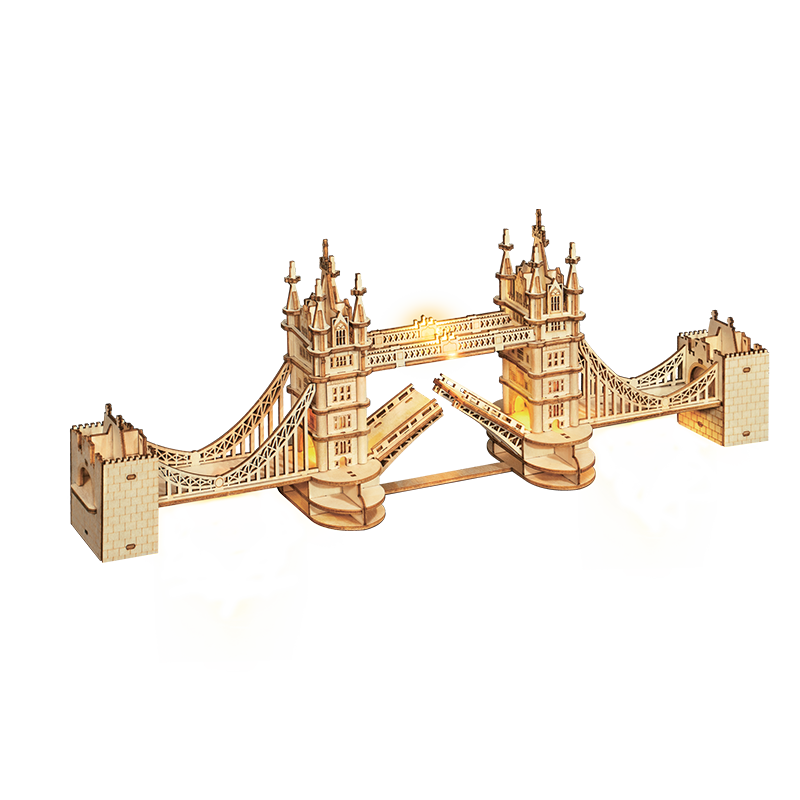 Robotime, 3D Houten Puzzel, Tower Bridge incl. verlichting