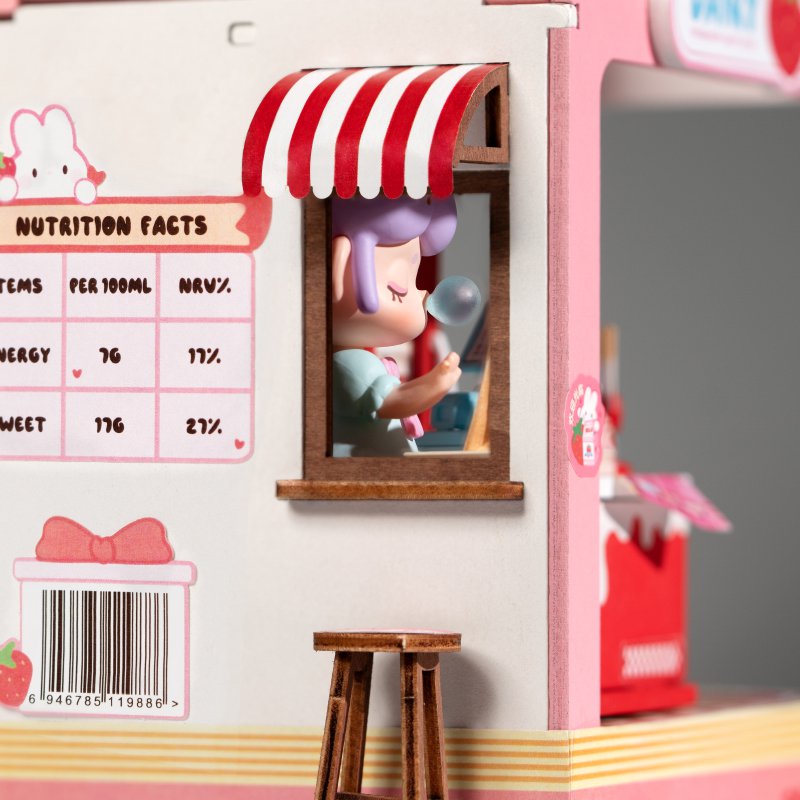 Robotime, DIY Huisje Strawberry Milk House , DS034, 15,5x11,6x18,3cm