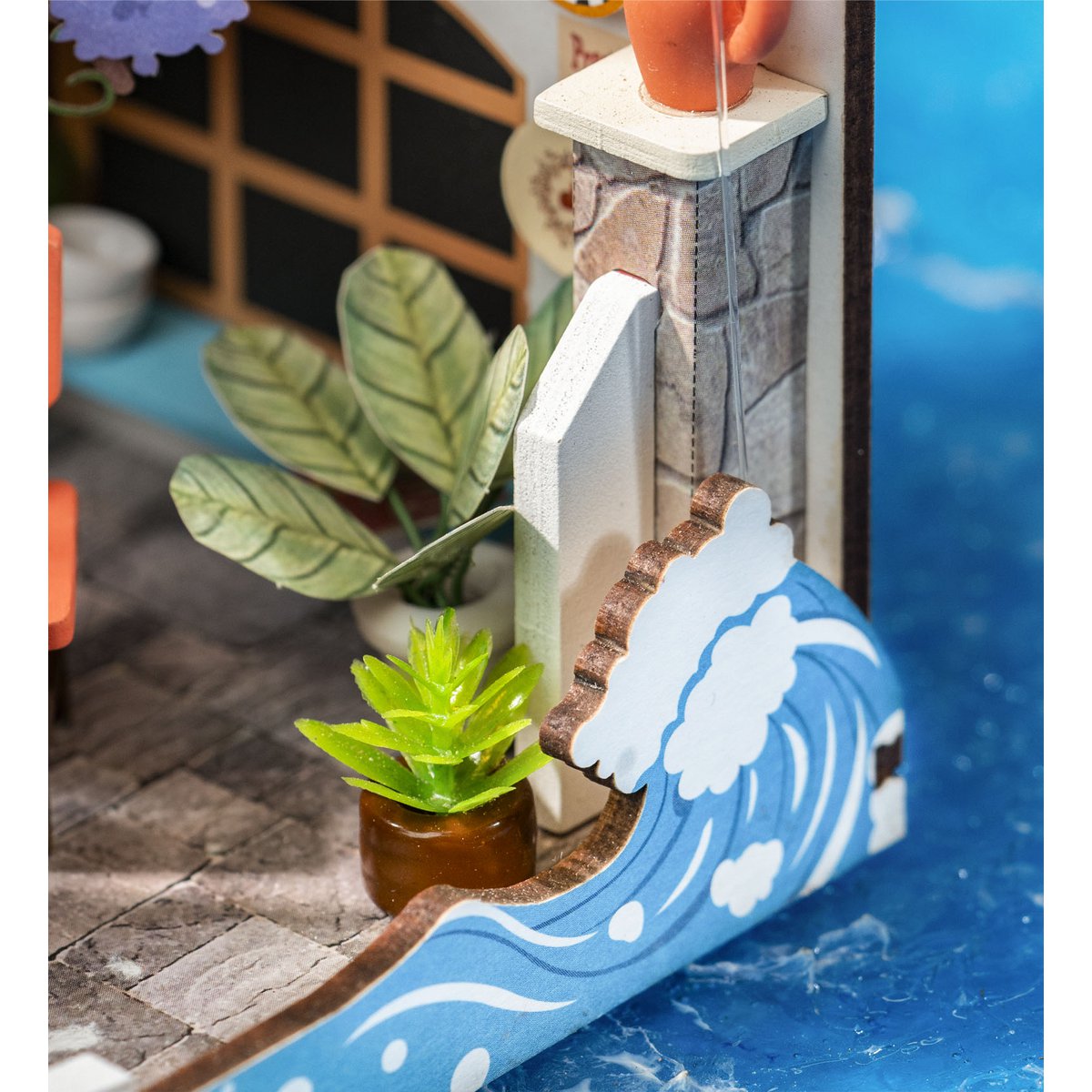 Robotime, DIY Huisje Sea Holiday Restaurant, DS039, 10x9,x13cm