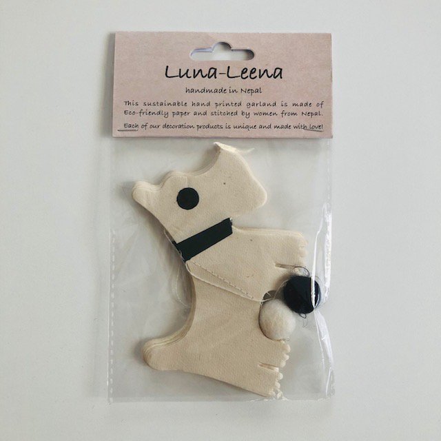 Luna-Leena slinger hond ecopapier - Gebroken wit - Handgemaakt in Nepal