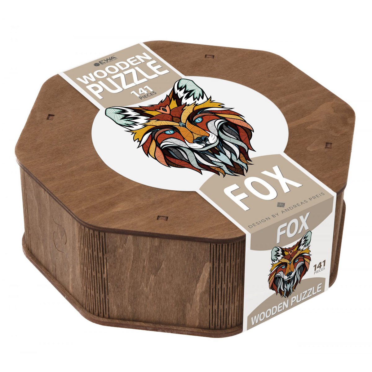 Eco Wood Art (EWA) Houten Legpuzzel, Vos/ Fox, Houten Doos