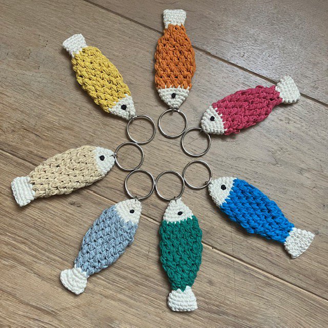 Luna-Leena Keychain Fish - Organic Cotton - Handgehaakt in Nepal