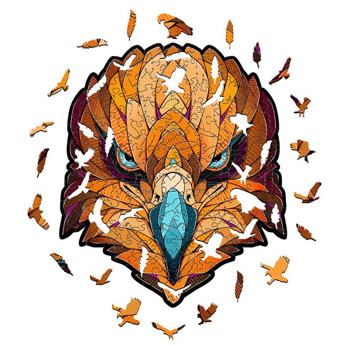 Eco Wood Art (EWA) Houten Legpuzzel Eagle, Size L, Houten Doos