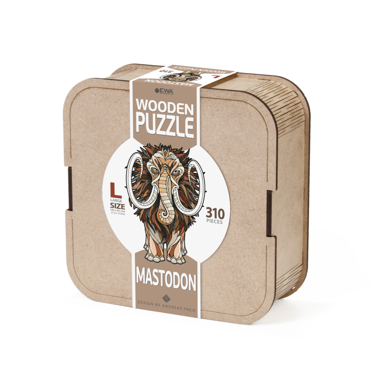Eco Wood Art (EWA) Houten Legpuzzel Mammoet/ Mastodon, Size L