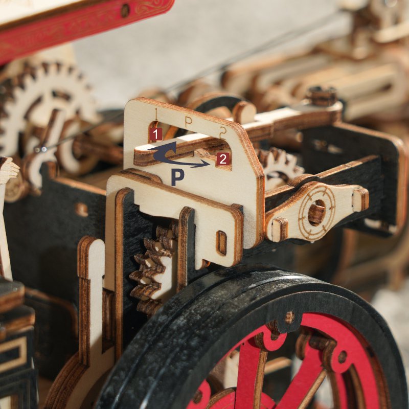Robotime, 3D DIY Houten Modelbouwpakket Steam Engine, LKA01, 32x6x23,5cm
