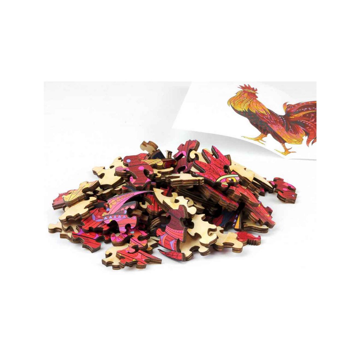Logica Giochi Mandala Houten Legpuzzel Haan/ Rooster, 28,5x27,2 cm