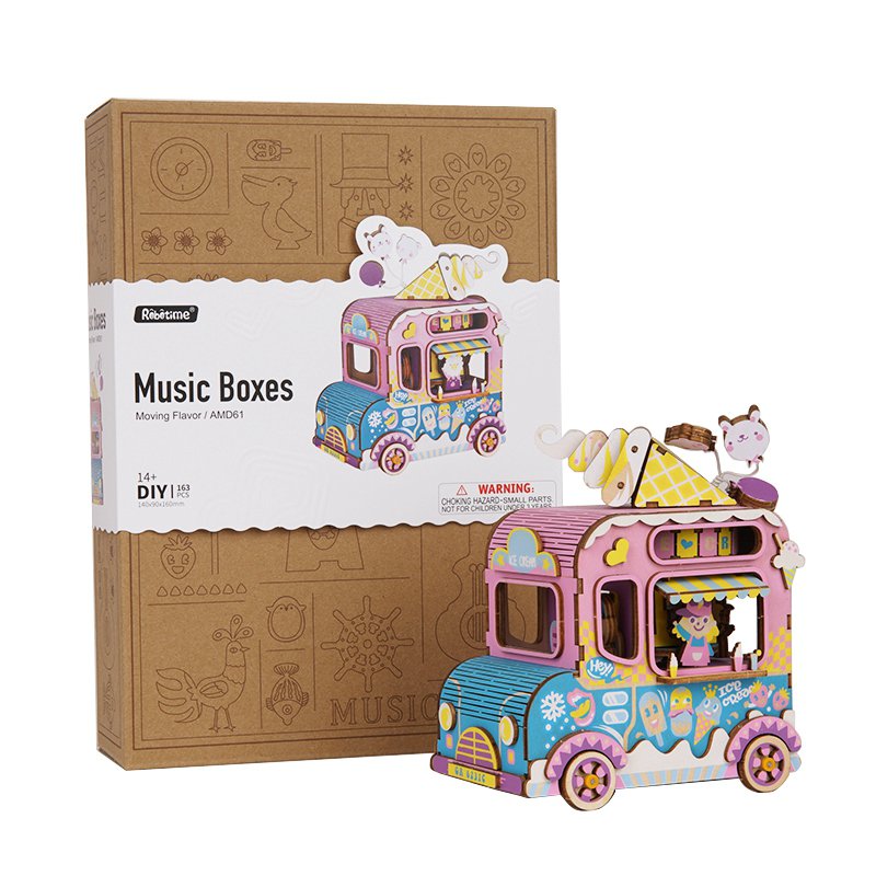 Muziekdoos Hout DIY 3D Puzzel Moving Flavor, Robotime