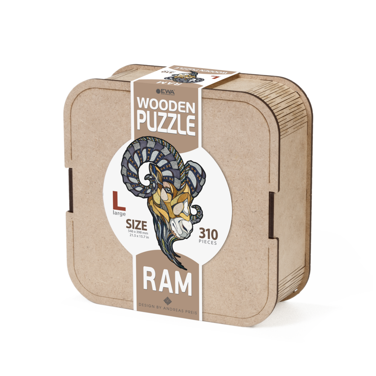 Eco Wood Art (EWA) Houten Legpuzzel Ram, Size L