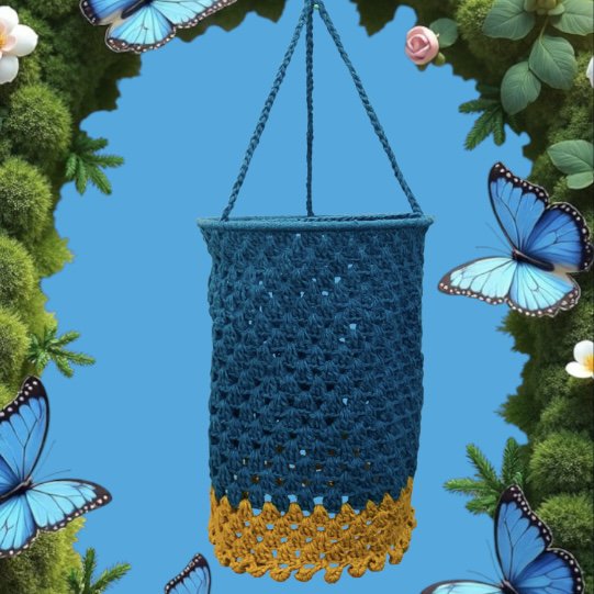 Luna-Leena Lampion Crochet - Turquoise - Organisch katoen - Handhaak in Nepal