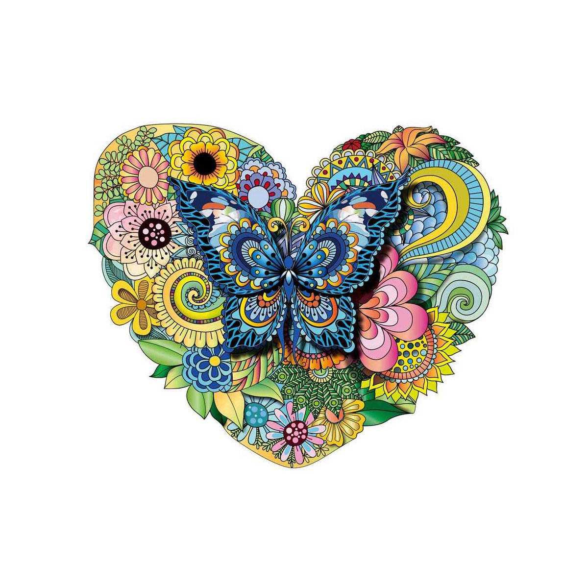 Logica Giochi Mandala Houten Legpuzzel Vlinder/ Butterfly in Hart