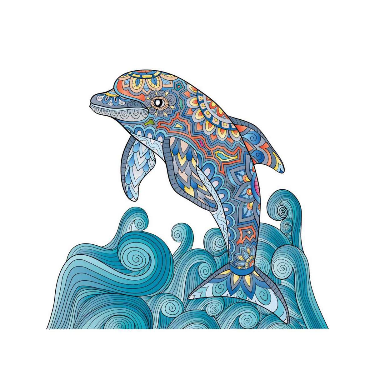 Logica Giochi Mandala Houten Legpuzzel Dolfijn/ Dolphin