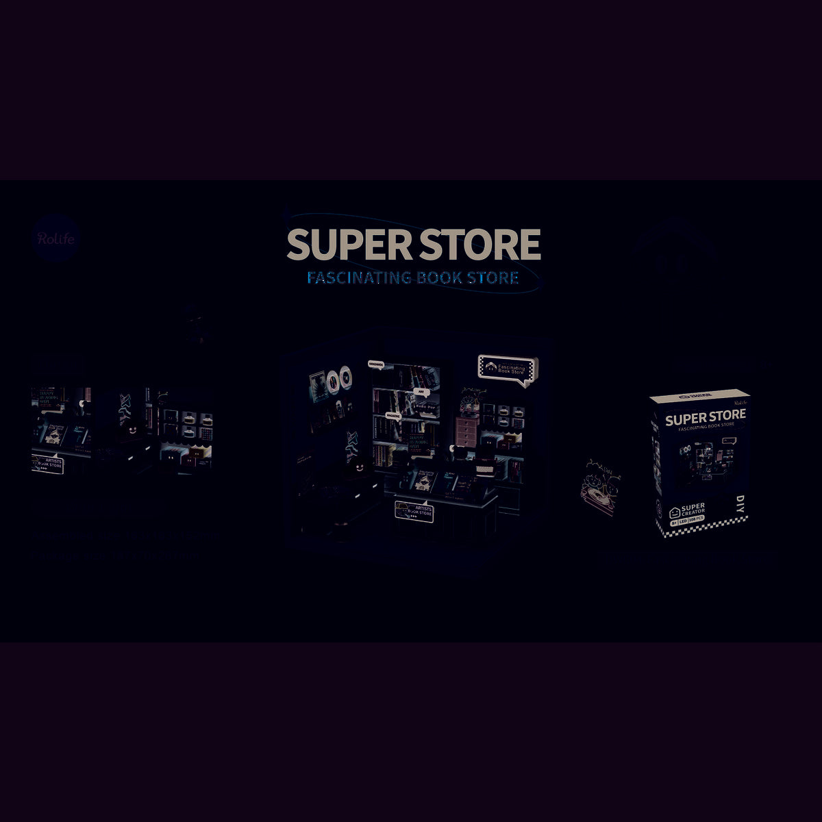 DIY Huisje Super Store Fascinating Bookstore, Robotime