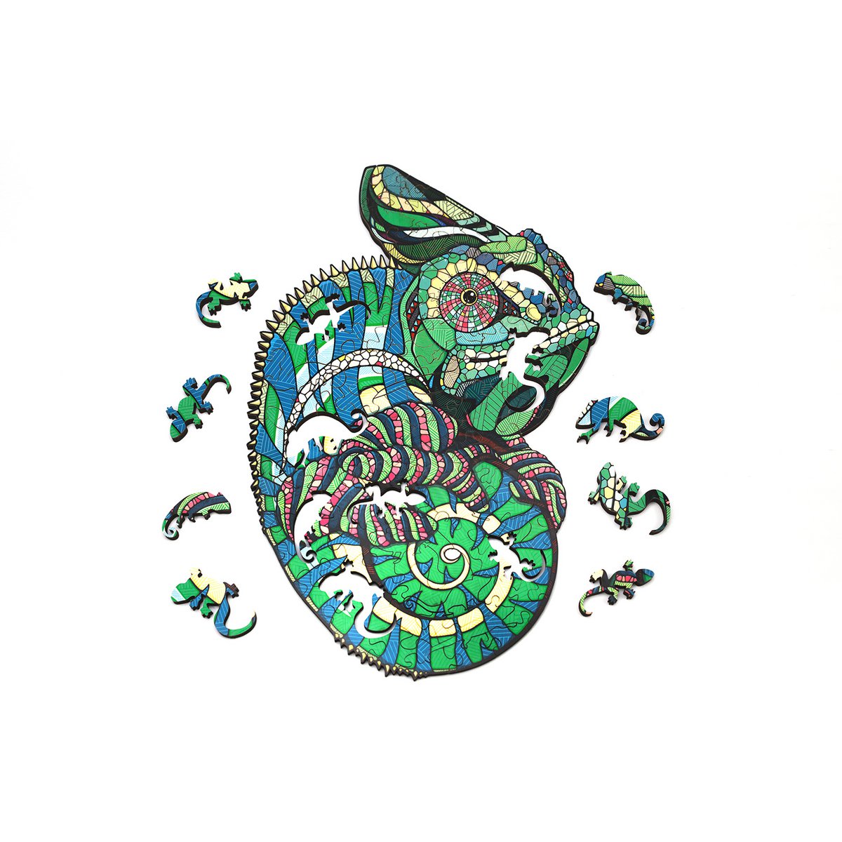 Eco Wood Art (EWA) Houten Legpuzzel Kameleon/ Chameleon size L