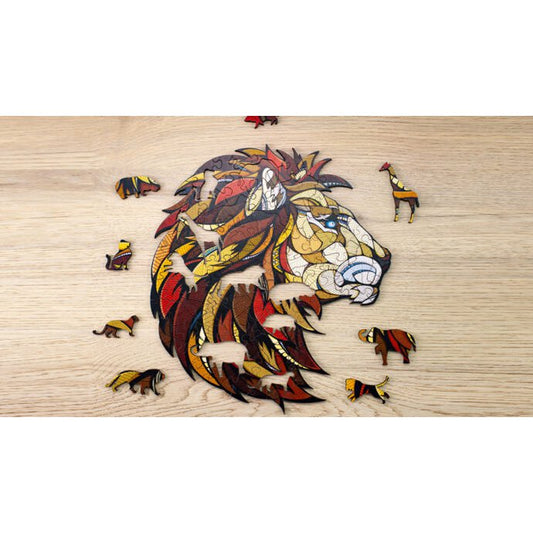 Eco Wood Art (EWA) Houten Legpuzzel Leeuw/ Lion Size S
