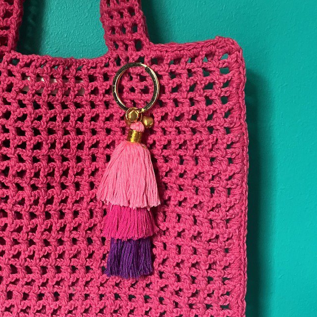 Luna-Leena Keychain Tassels - Paars - Organisch katoen - Handgemaakt in Nepal