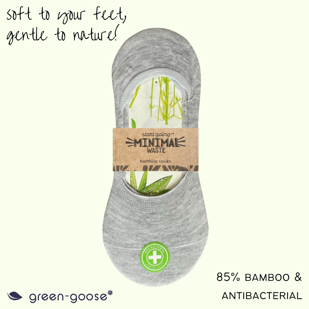 green-goose Bamboe Dames Footies - 10 paar -85% Bamboe - Grijs - Maat 35-39