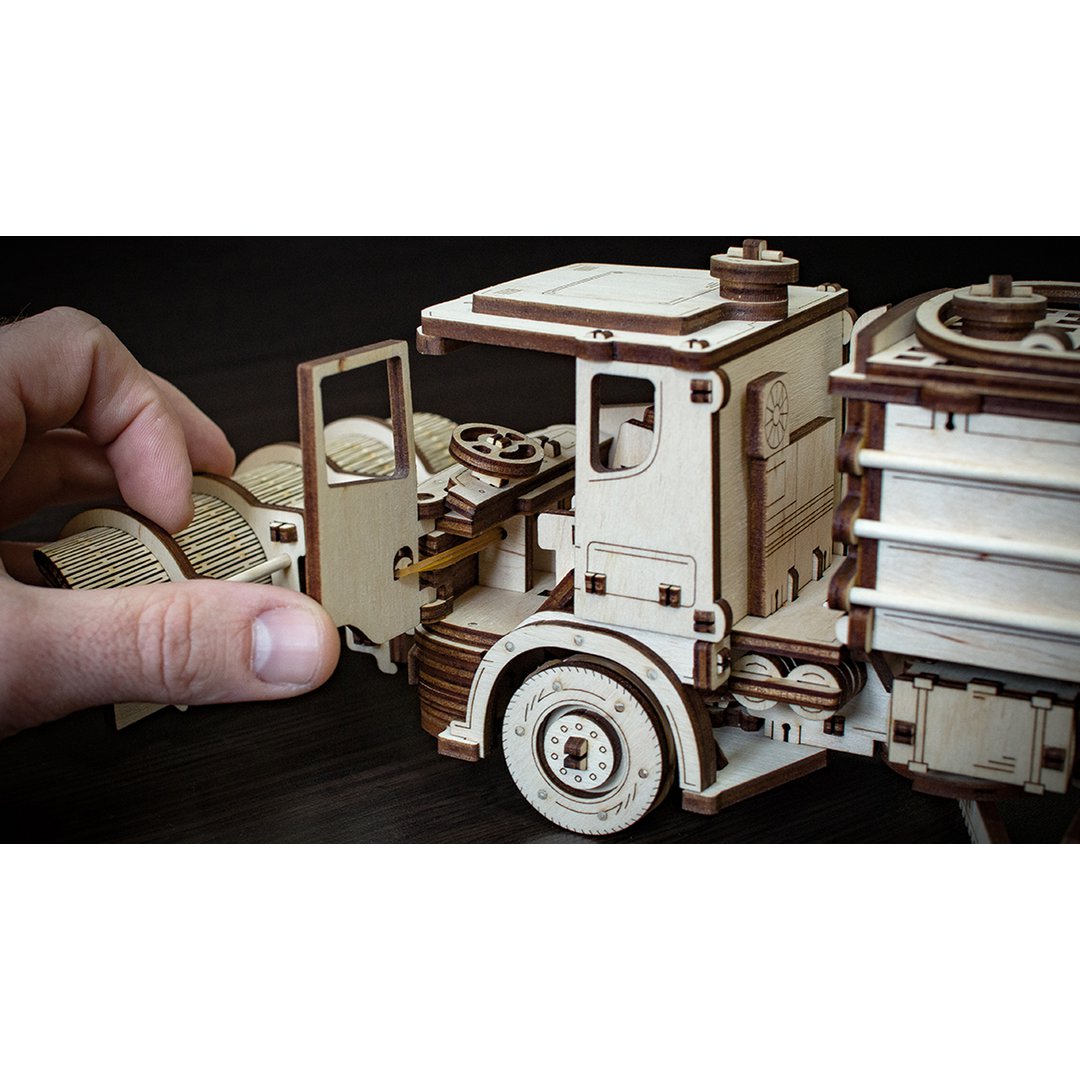 Eco Wood Art (EWA) 3D Mechanische Houten Puzzel Snowtruck
