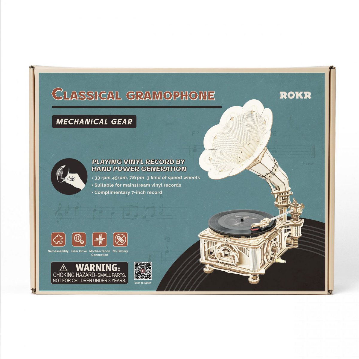 Houten Puzzel 3D Classical Gramophone, Robotime