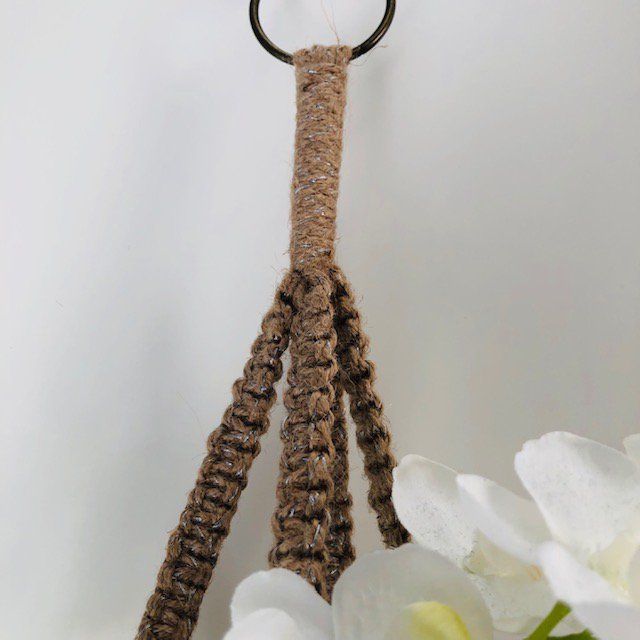 Luna-Leena plantenhanger - Macrame jute & zilver - Handgemaakt in Nepal