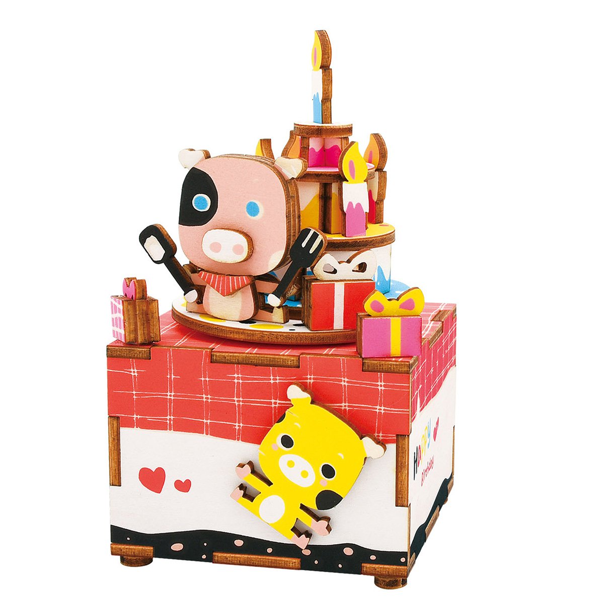 Muziekdoos Hout DIY 3D Puzzel Happy Birthday, Robotime