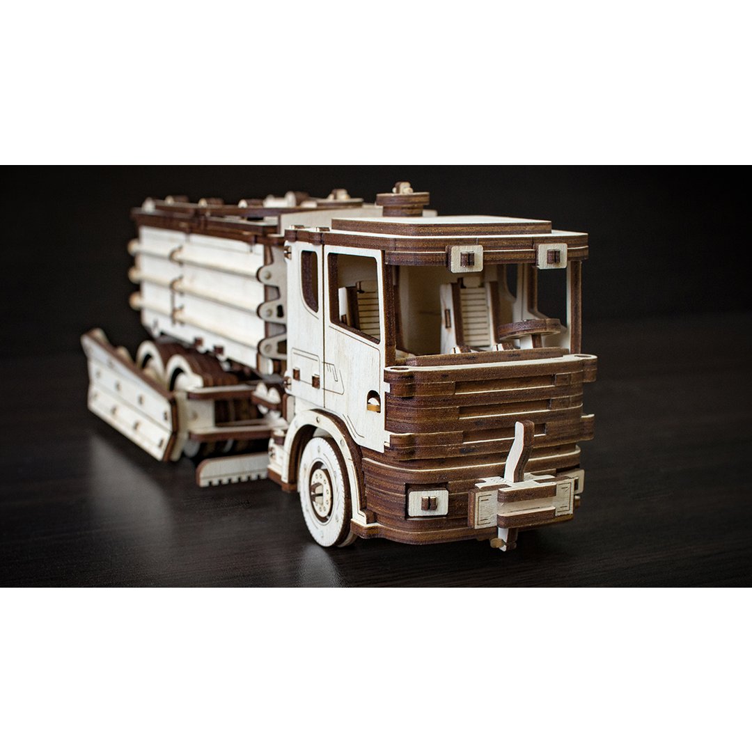 Eco Wood Art (EWA) 3D Mechanische Houten Puzzel Snowtruck