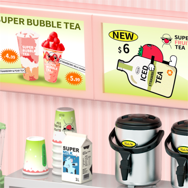 DIY Huisje Super Store Double Joy Bubble Tea, Robotime
