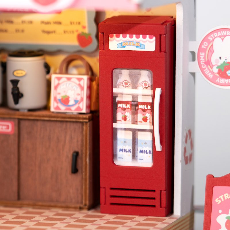 Robotime, DIY Huisje Strawberry Milk House , DS034, 15,5x11,6x18,3cm